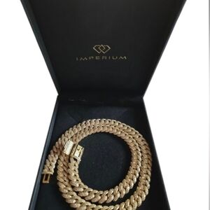 Imperium Men's Gold & Ice 22" GP Chain Necklace